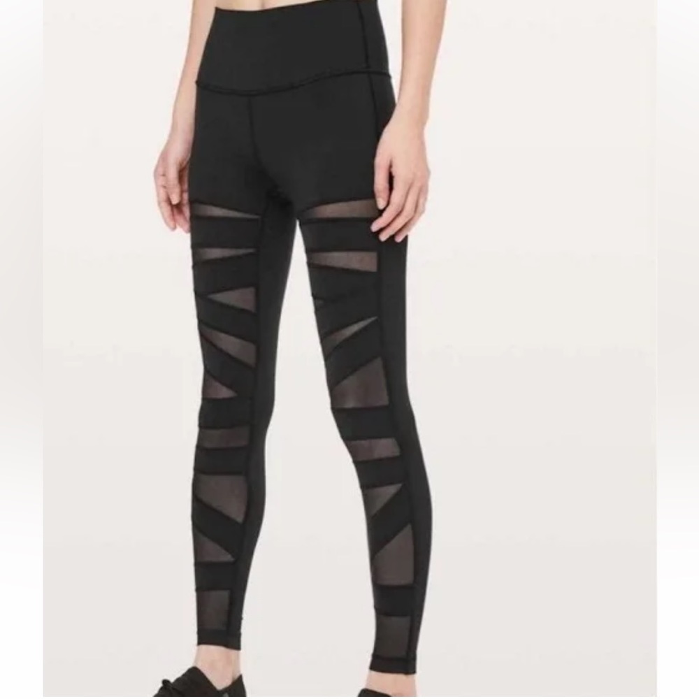 Lululemon black mesh leggings size 0
